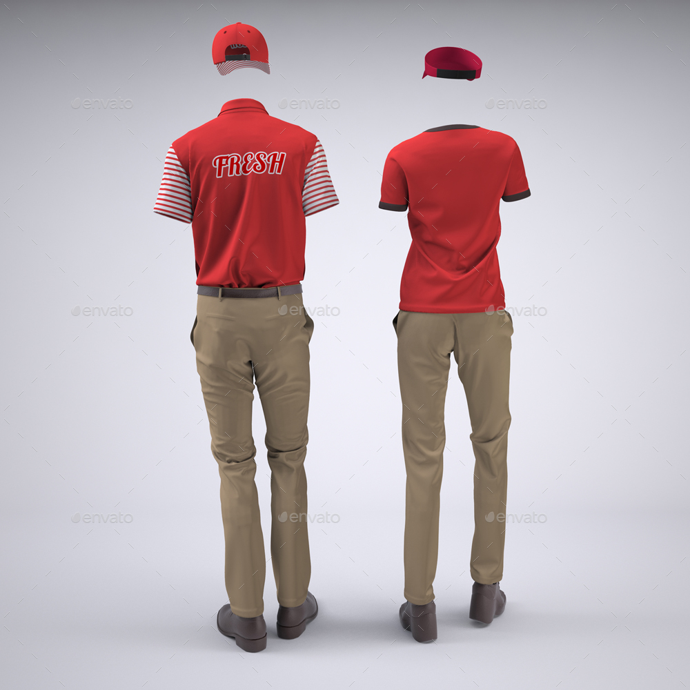 Food Service Uniforms and Retail Uniforms MockUp, Graphics GraphicRiver